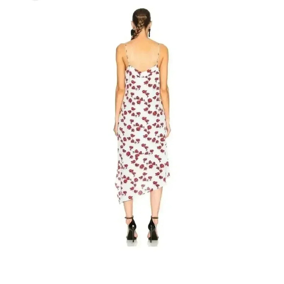 Equipment Silk Midi Slip Dress Size M 'Jade' Asymmetric Floral, Retail $368 - Picture 2 of 4